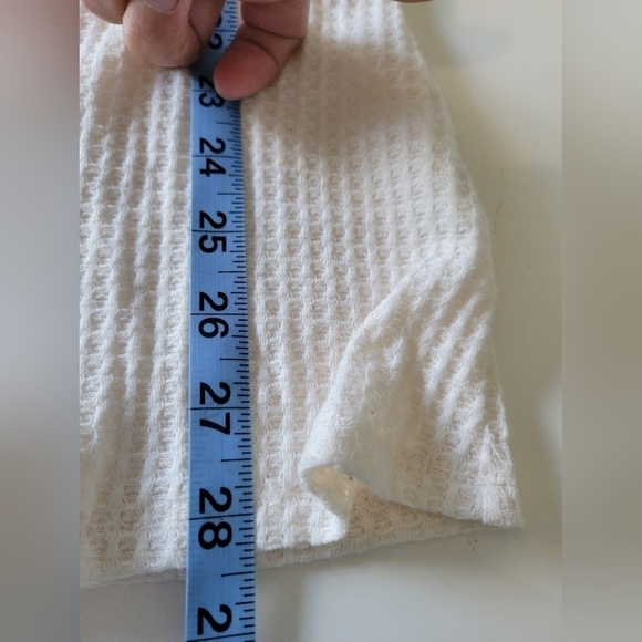 A Pea In The Pod Waffle-Knit Floral Lace Maternity Tunic Top Cream M - Picture 9 of 9